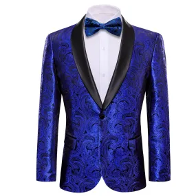 Klein Blue Black Paisley Men's Suit
