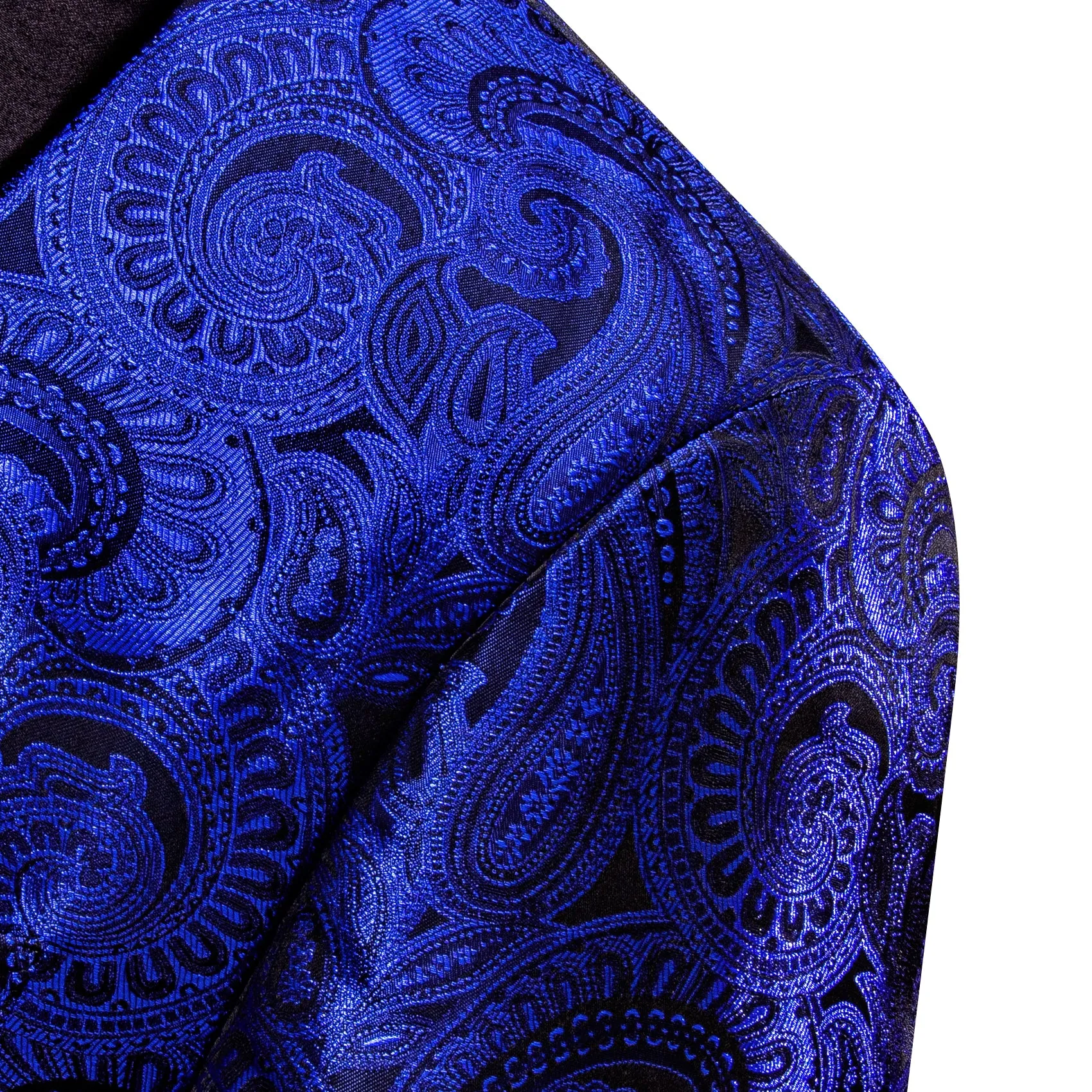 Klein Blue Black Paisley Men's Suit