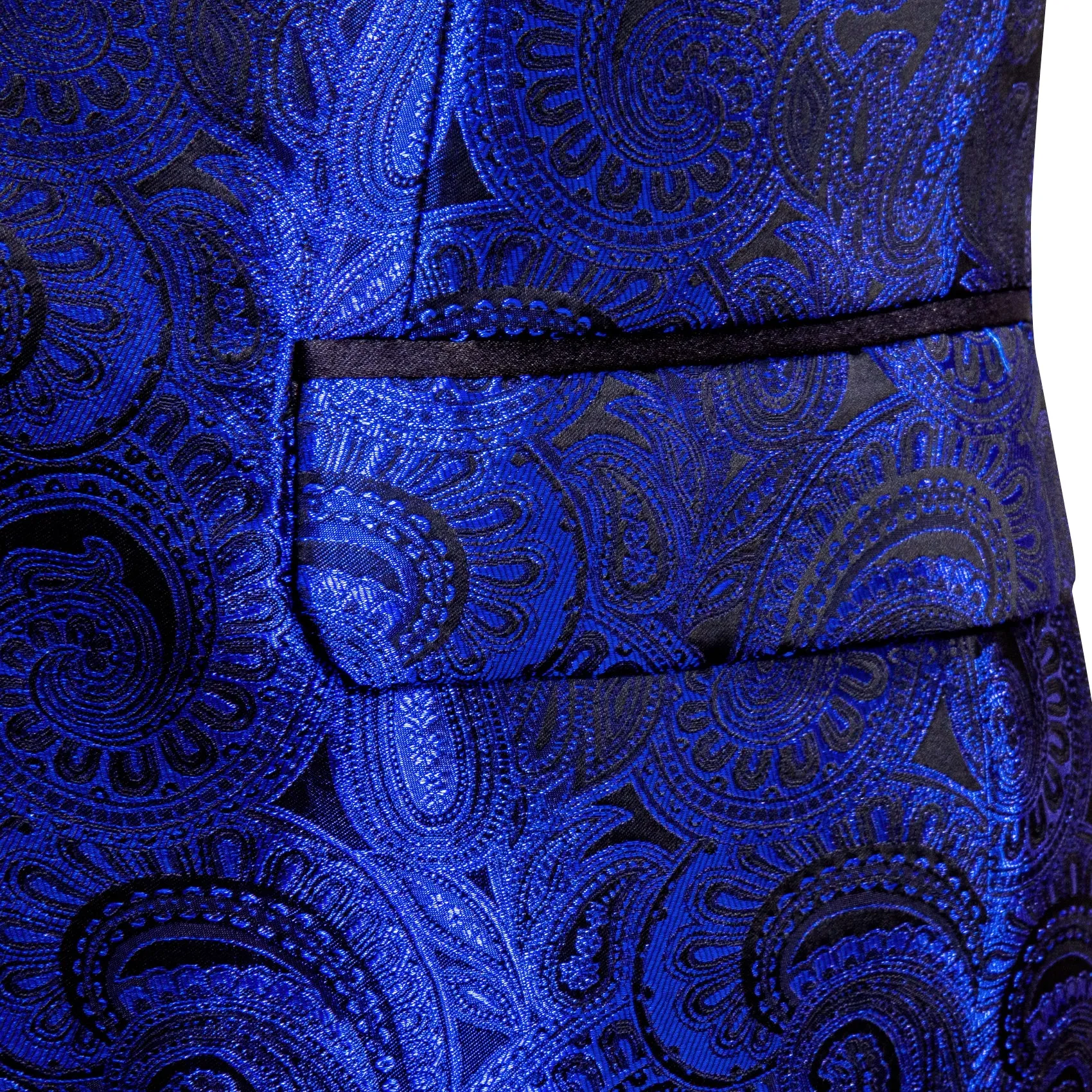Klein Blue Black Paisley Men's Suit