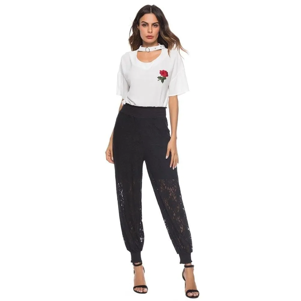 LACE PENCIL PANTS