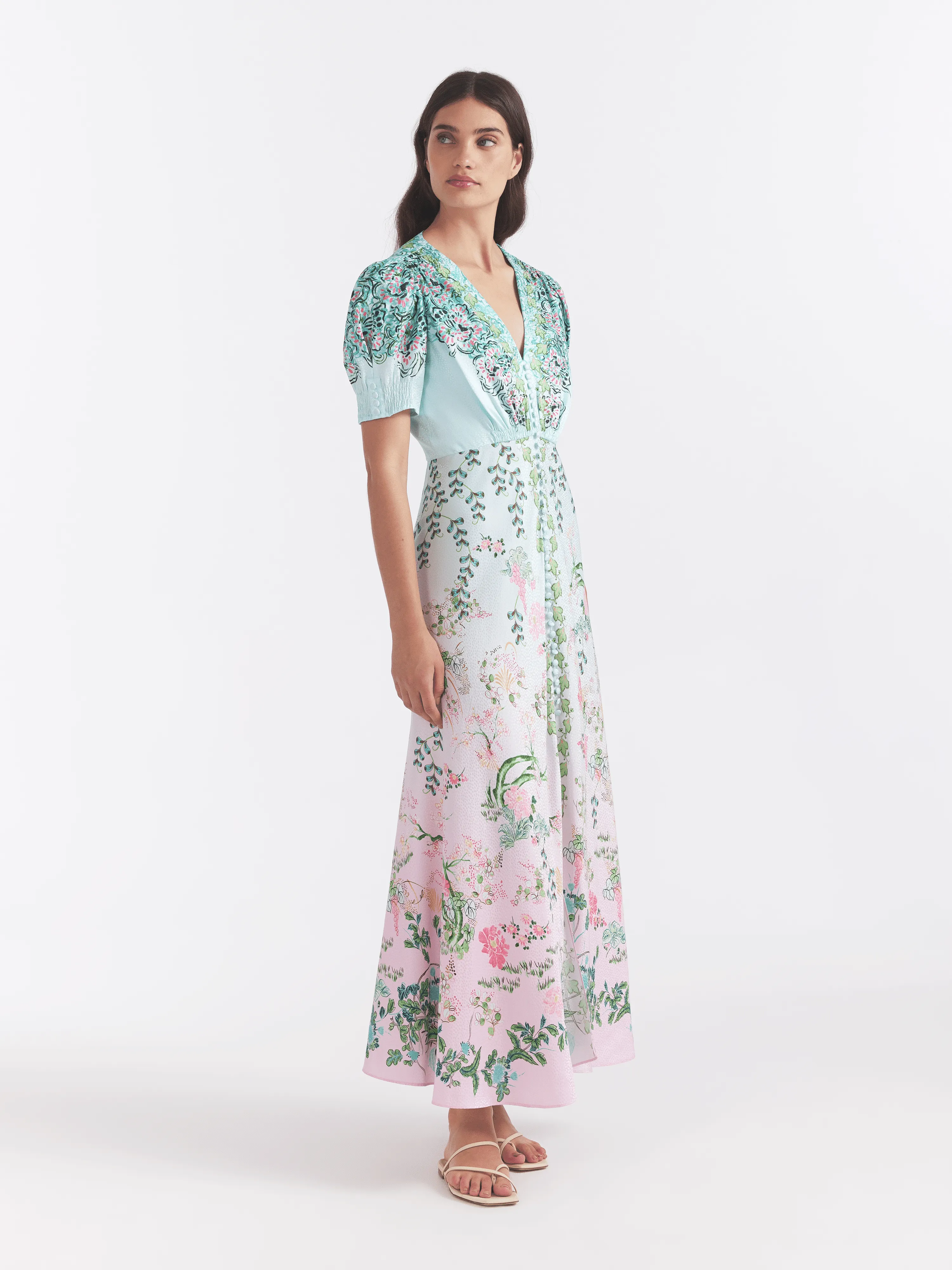 Lea Long Dress in Willow Garden