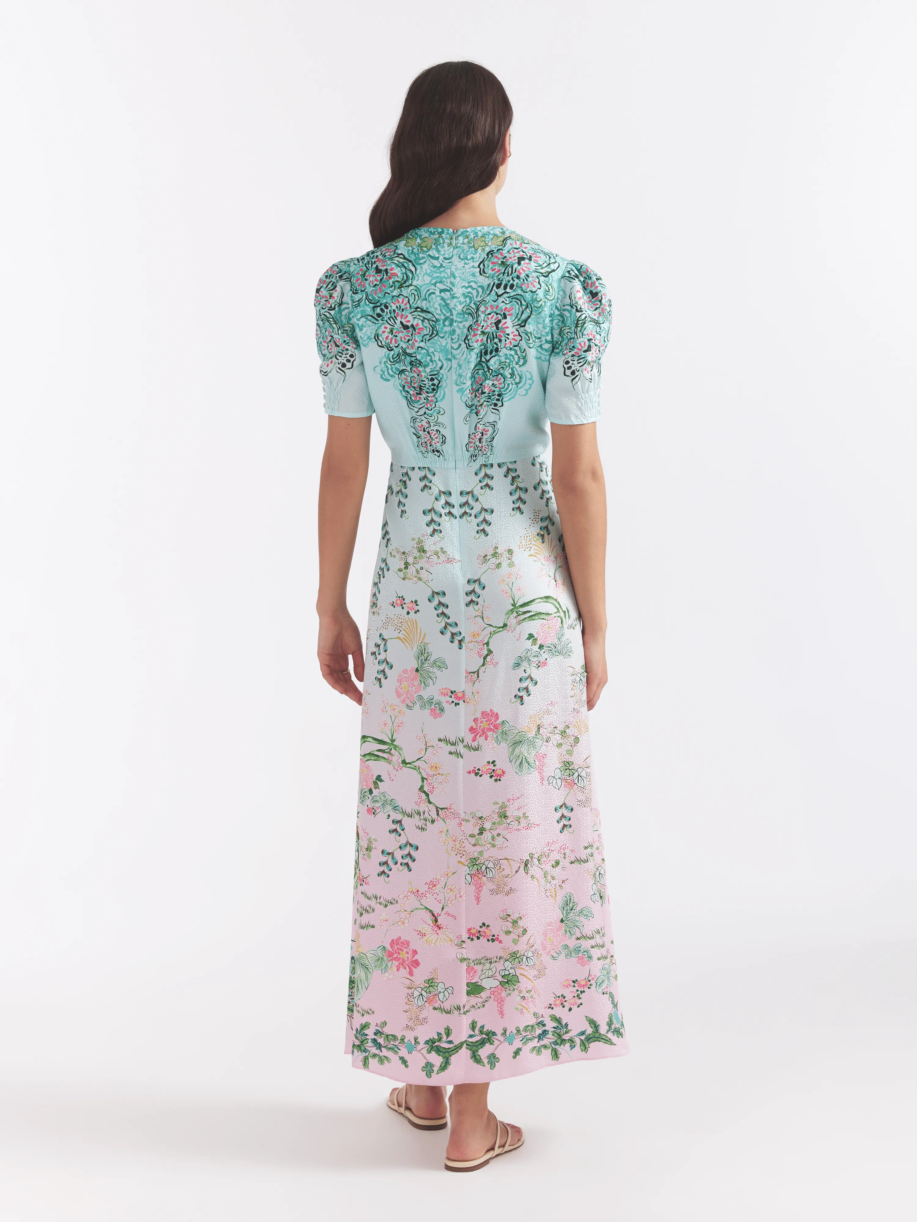 Lea Long Dress in Willow Garden