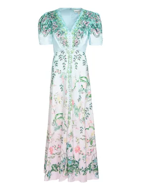 Lea Long Dress in Willow Garden
