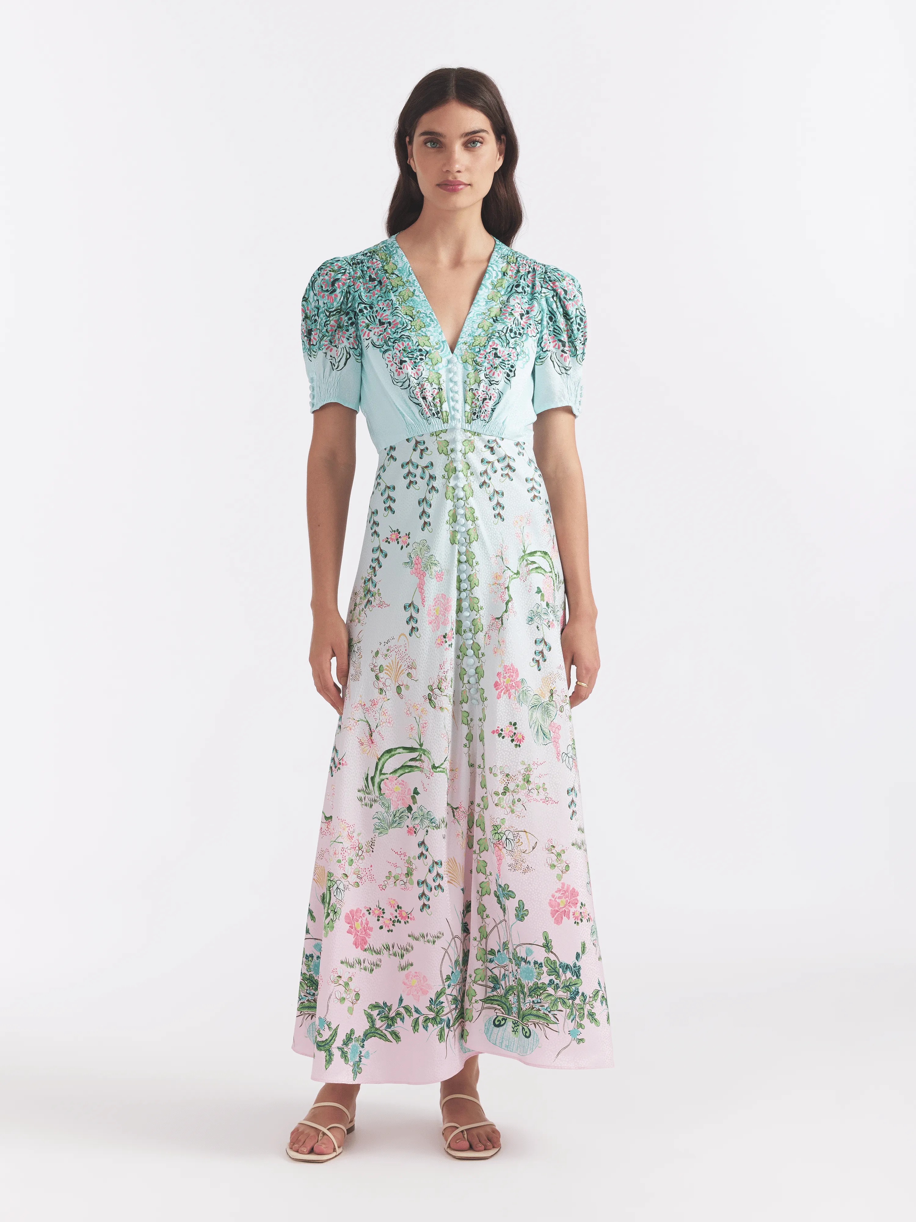 Lea Long Dress in Willow Garden
