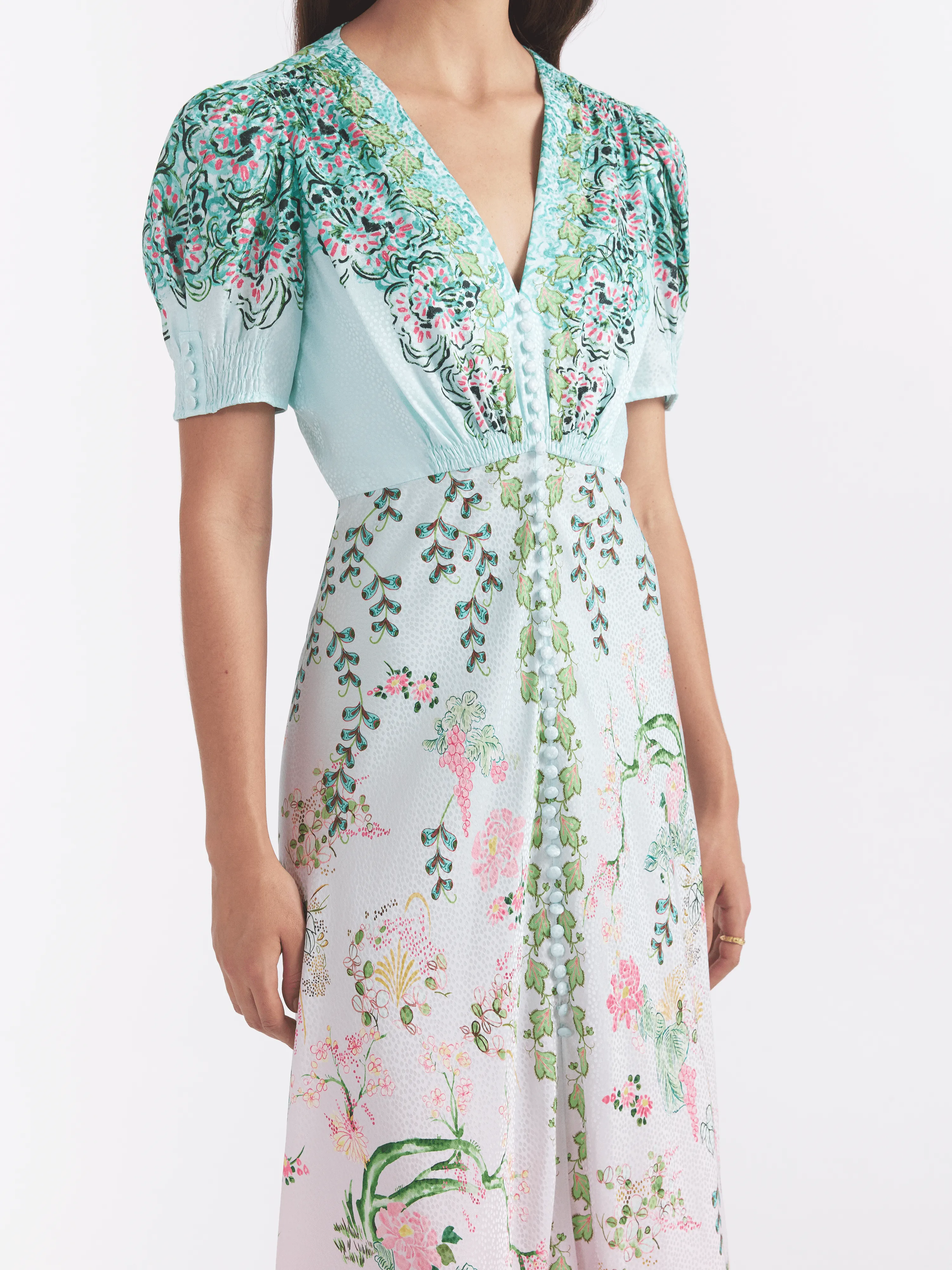 Lea Long Dress in Willow Garden