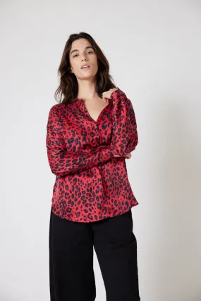 Leopard Silk Blouse