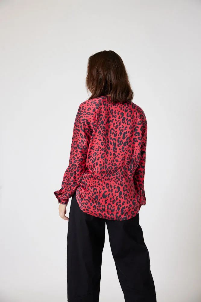 Leopard Silk Blouse
