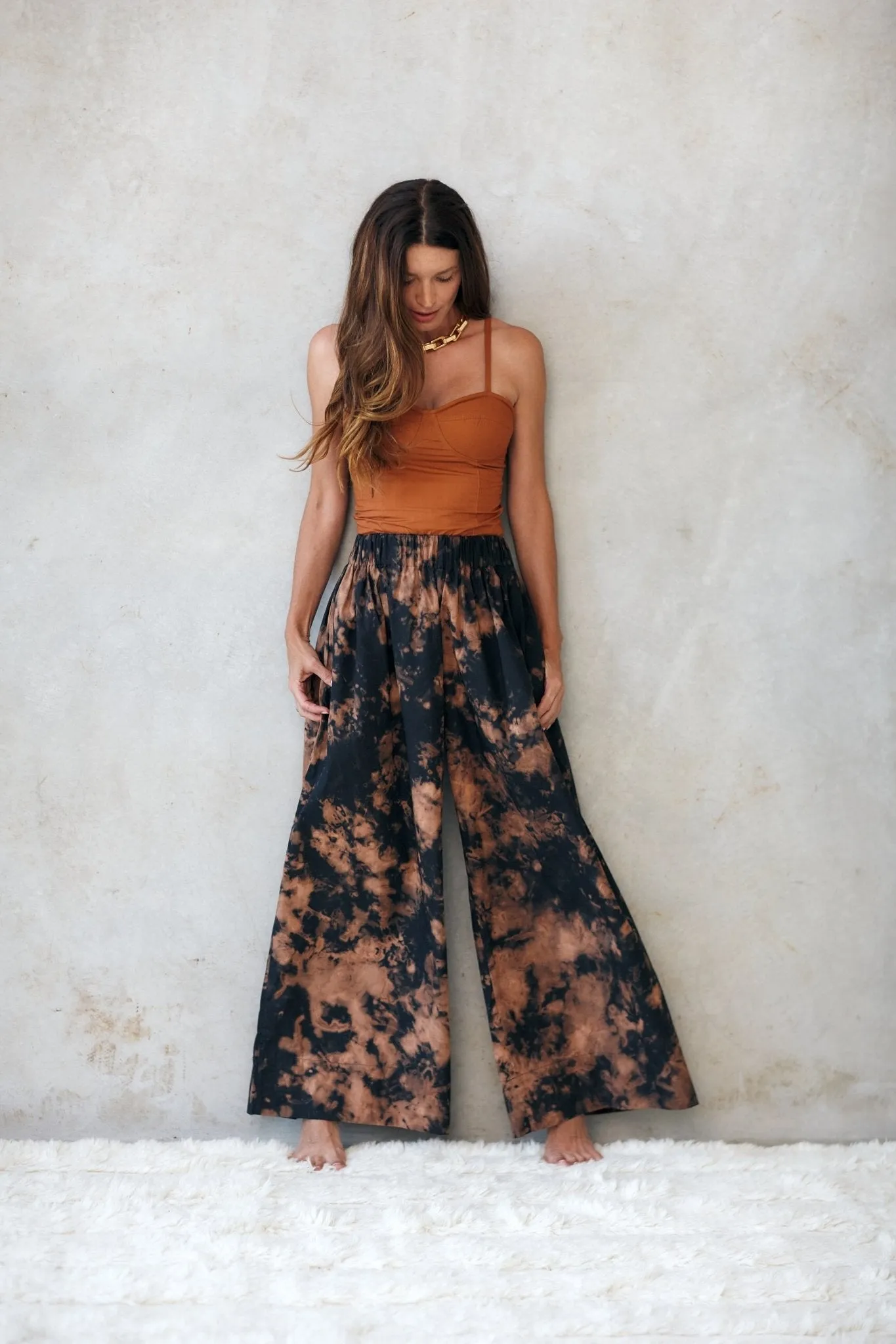 Lila Wide Pant | Marble Print