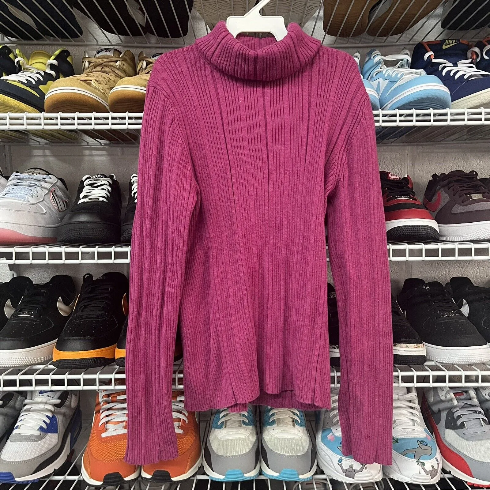 Liz Claiborne Petite Collection Sz M Pink Turtleneck Sweater Vintage