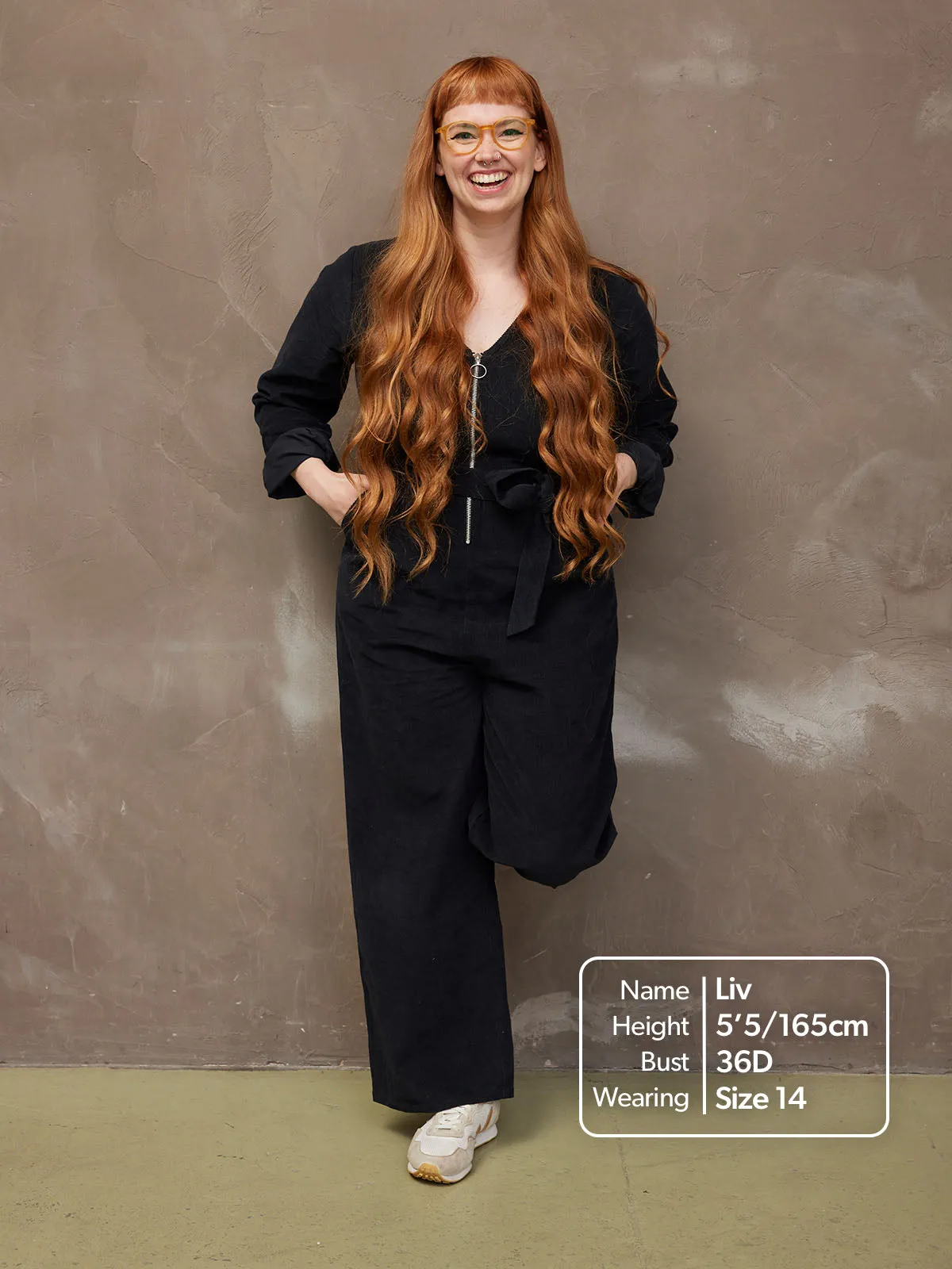 Maci - Cord Zip Jumpsuit - Black