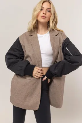 Media Contrast Long Sleeve Blazer
