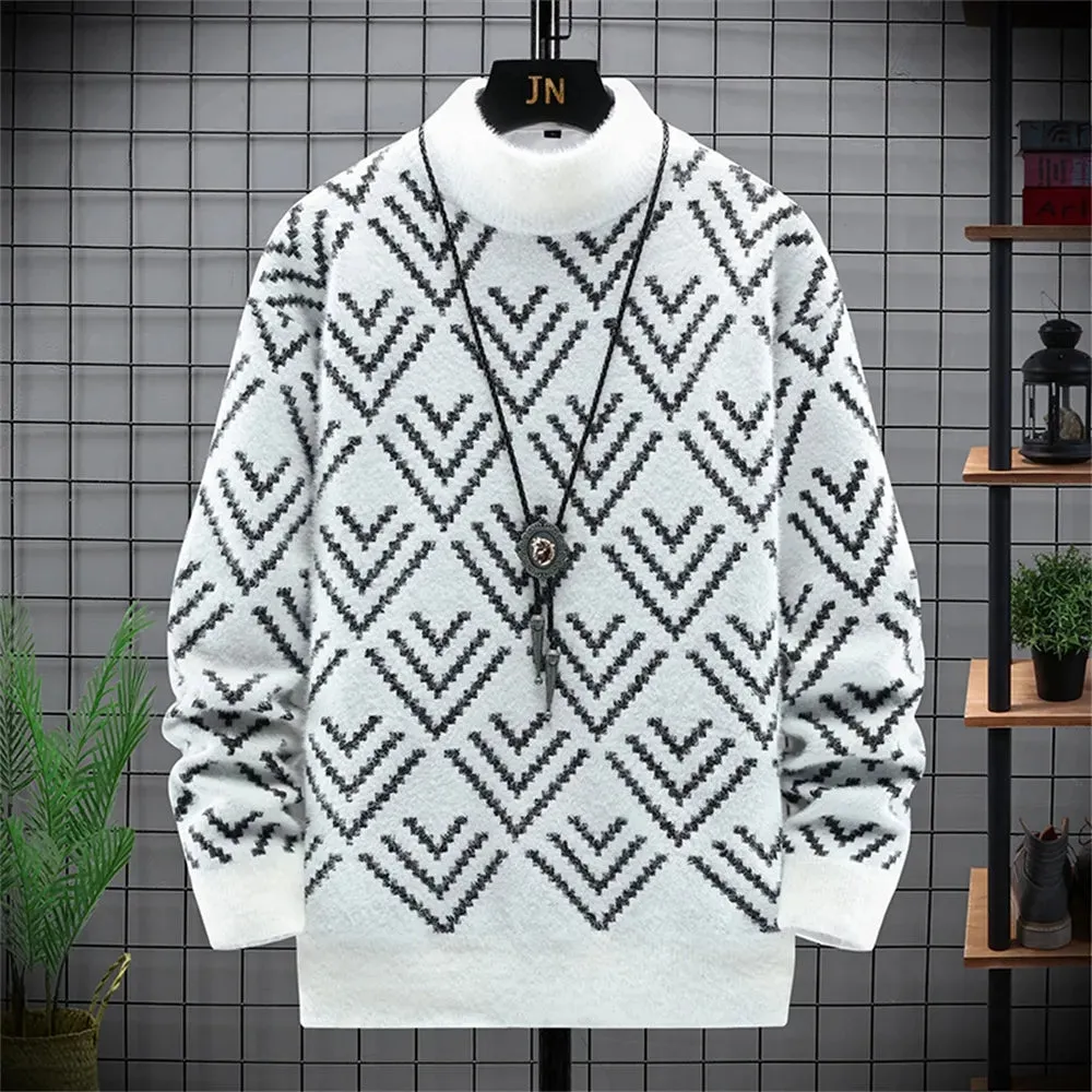 Men Fashion Heavy Knit Turtleneck Sweater