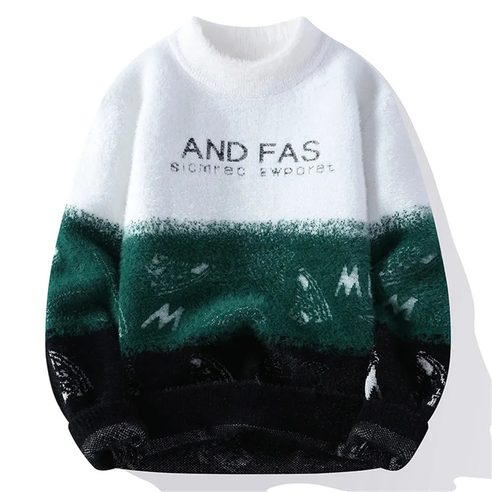 Men Fashion Heavy Knit Turtleneck Sweater