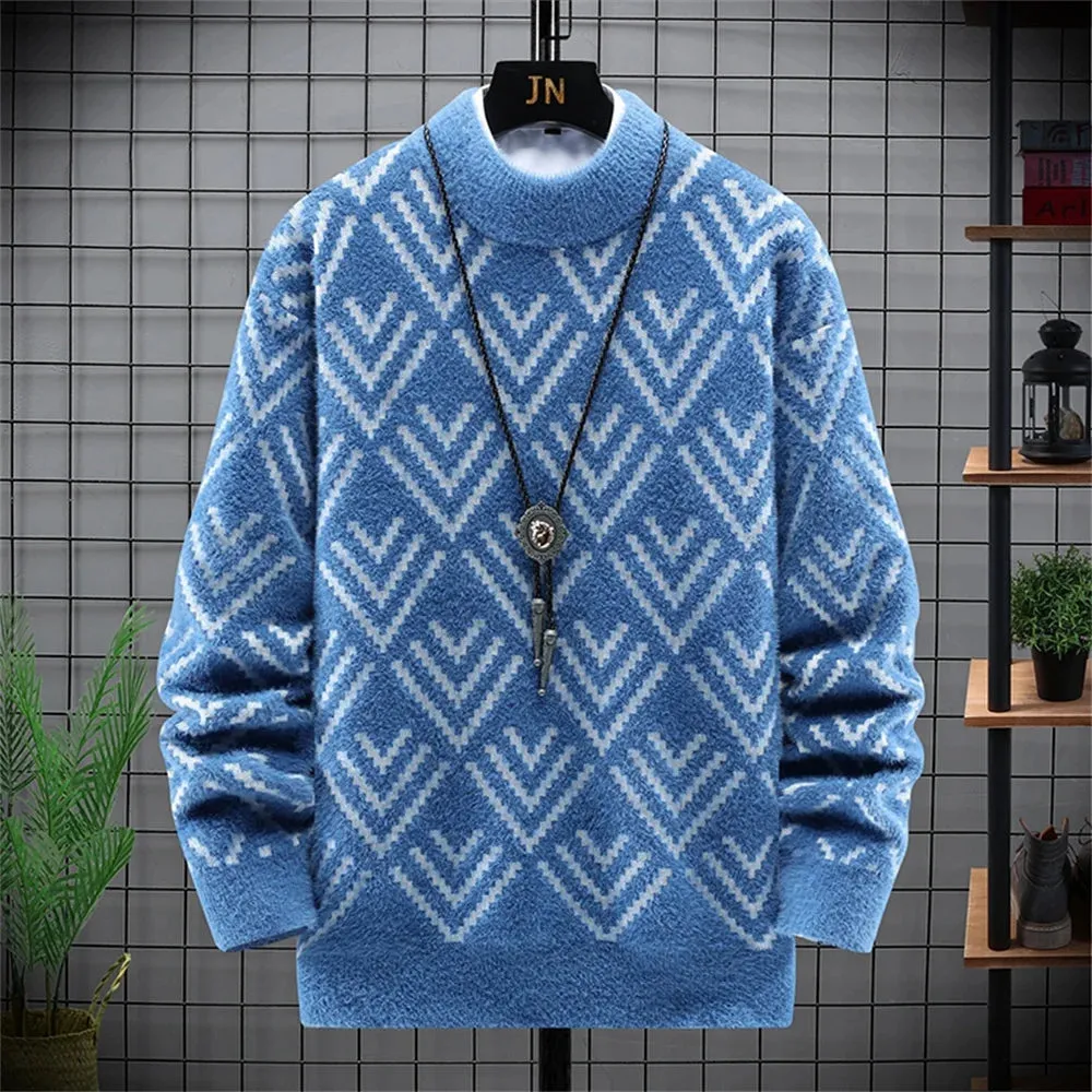 Men Fashion Heavy Knit Turtleneck Sweater
