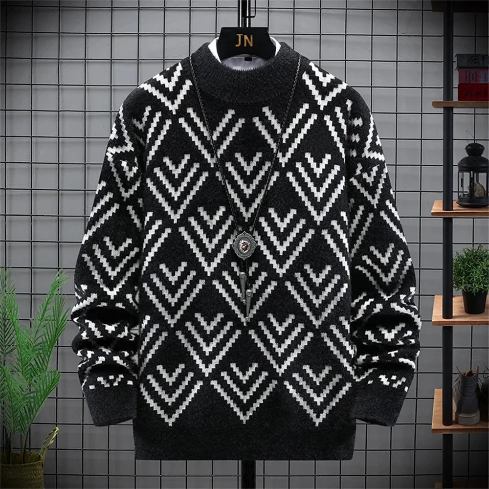 Men Fashion Heavy Knit Turtleneck Sweater
