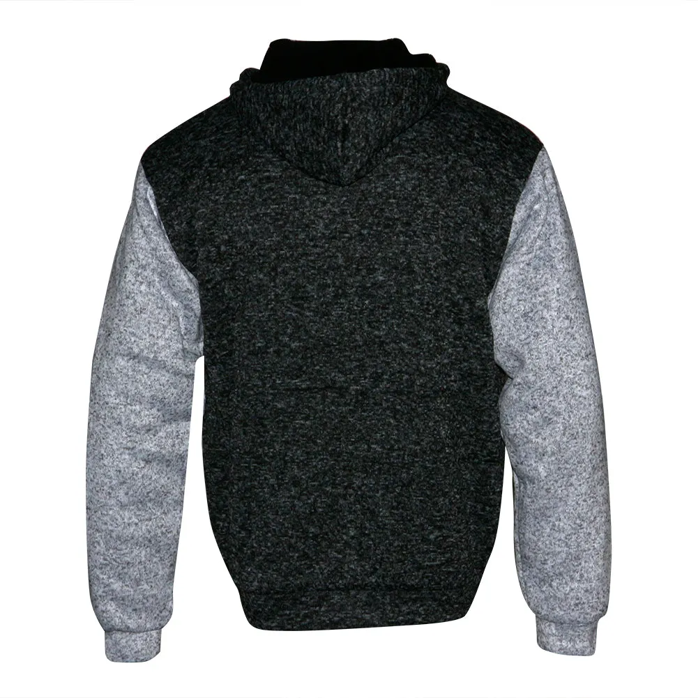 Mens Zip-Up Hoodie Jacket Sherpa Lined Heavyweight HK98589M