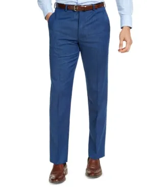 Michael Kors Mens Classic Fit Airsoft Dress Suit Pants Blue Tic 36 x 30