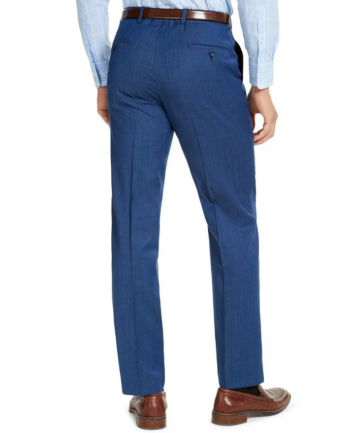 Michael Kors Mens Classic Fit Airsoft Dress Suit Pants Blue Tic 36 x 30