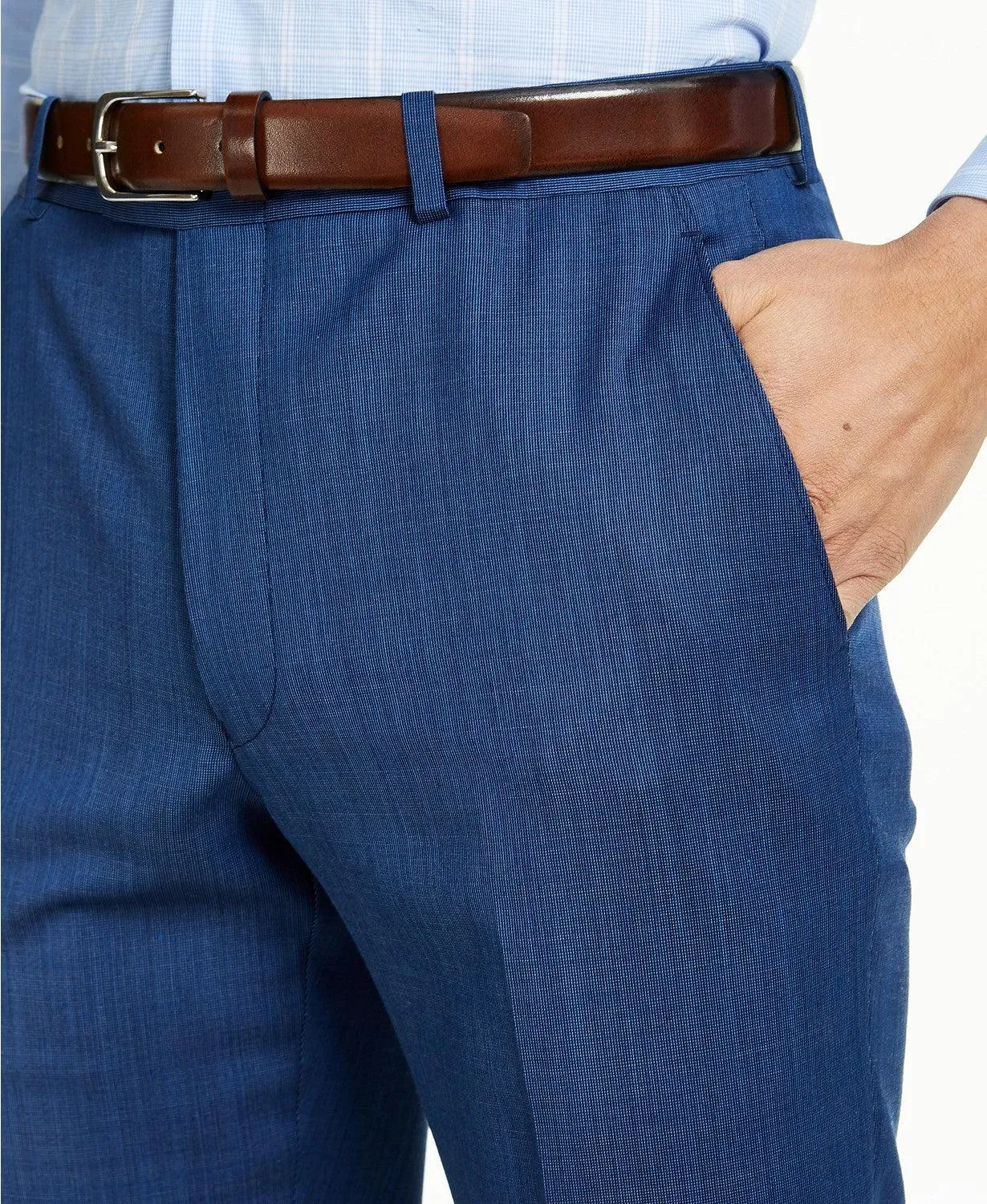 Michael Kors Mens Classic Fit Airsoft Dress Suit Pants Blue Tic 38 x 30