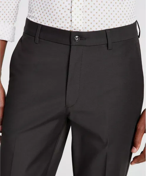 Michael Kors Men's Classic Fit Flat Front Cotton Dress Pants Dark Olive 33 x 32