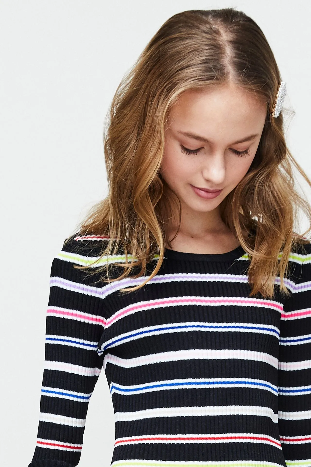 Milly Minis Multi Stripe Long Sleeve Dress