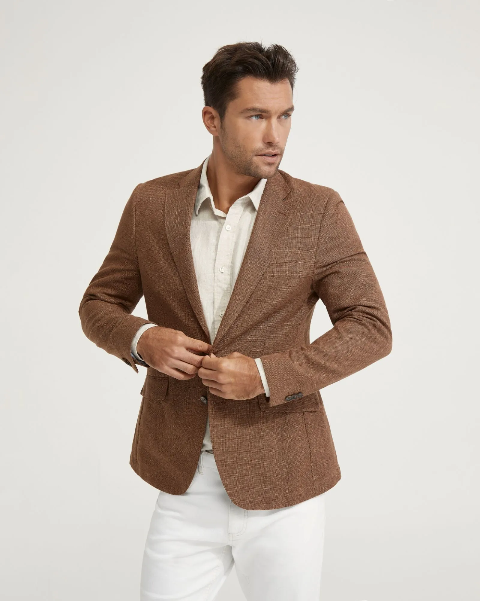 Milton Half Lined Linen Cotton Blzr