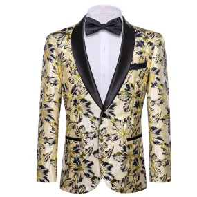 Moccasin BlueGrey Floral Men's Suit for Party