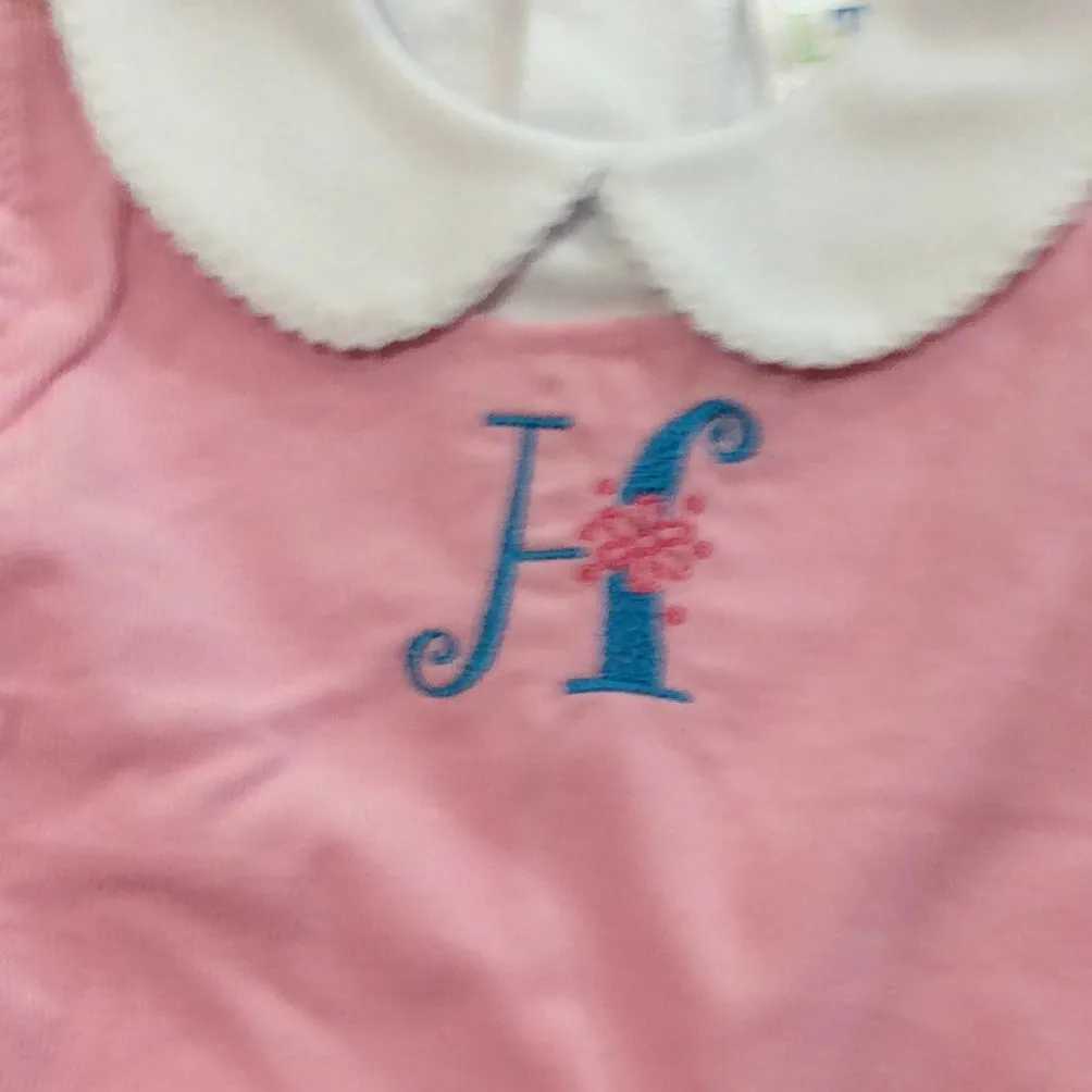 MONOGRAM CORDUROY JUMPER LT PINK