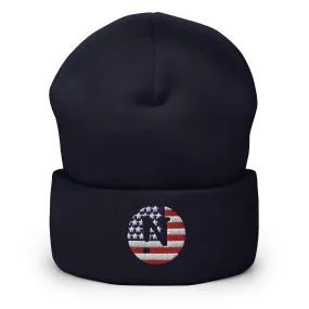 !N US Flag Cuffed Beanie