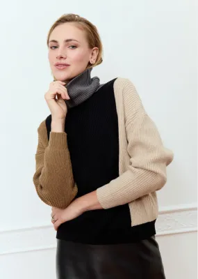 Nanci Color Block Turtleneck Sweater