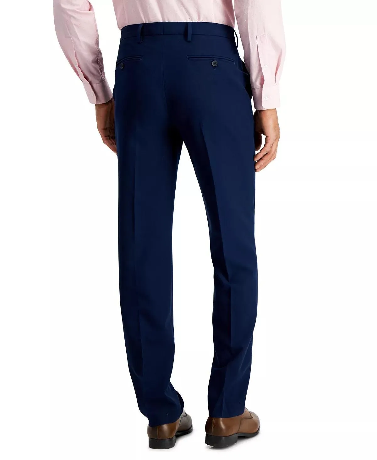 Nautica Mens Skinny fit Dress Pants 42 / 30 Navy Blue Solid