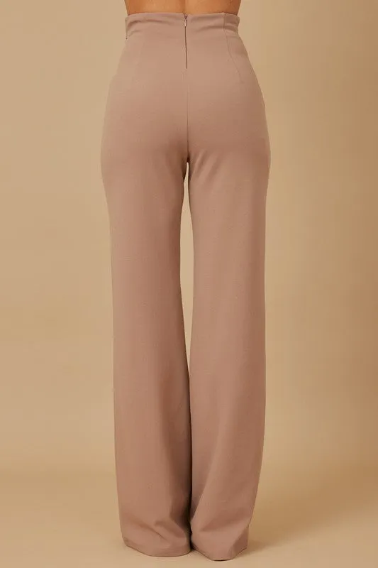 New Mocha High Waist Fashion Pants