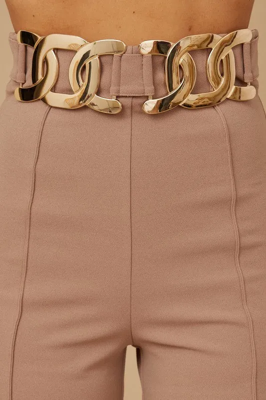 New Mocha High Waist Fashion Pants