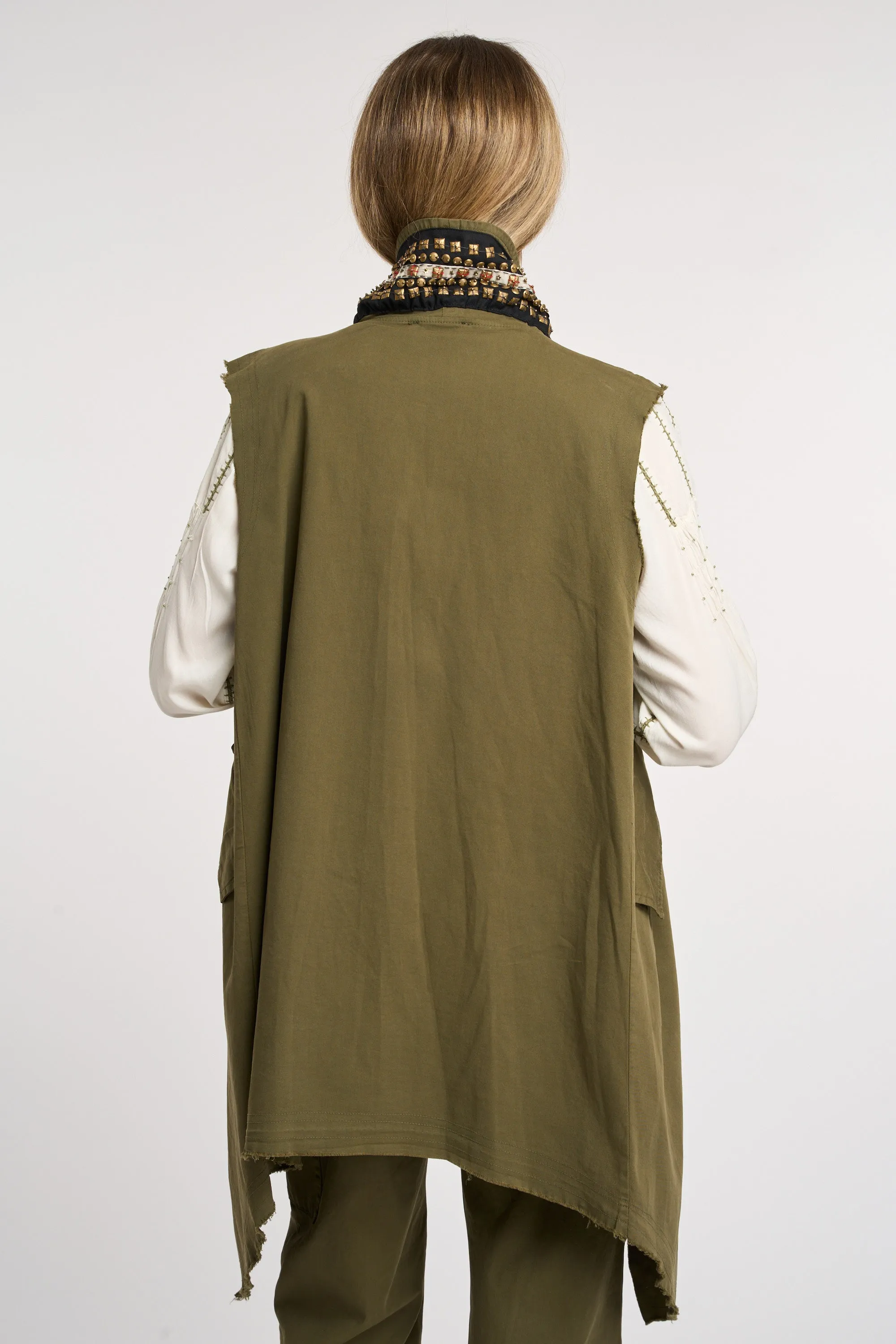 NINA MARS Gilet Lungo con applicazioni 5609