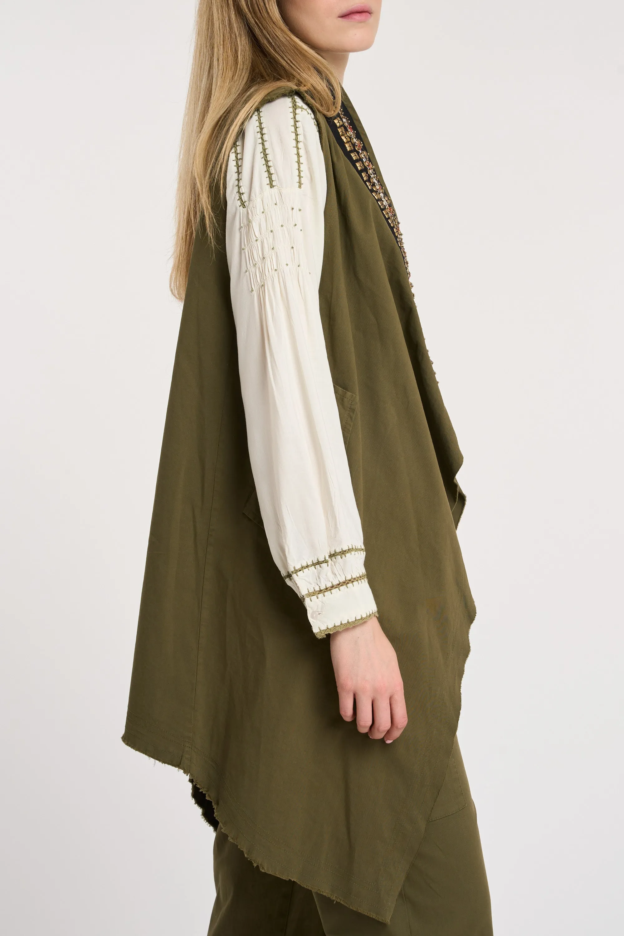 NINA MARS Gilet Lungo con applicazioni 5609