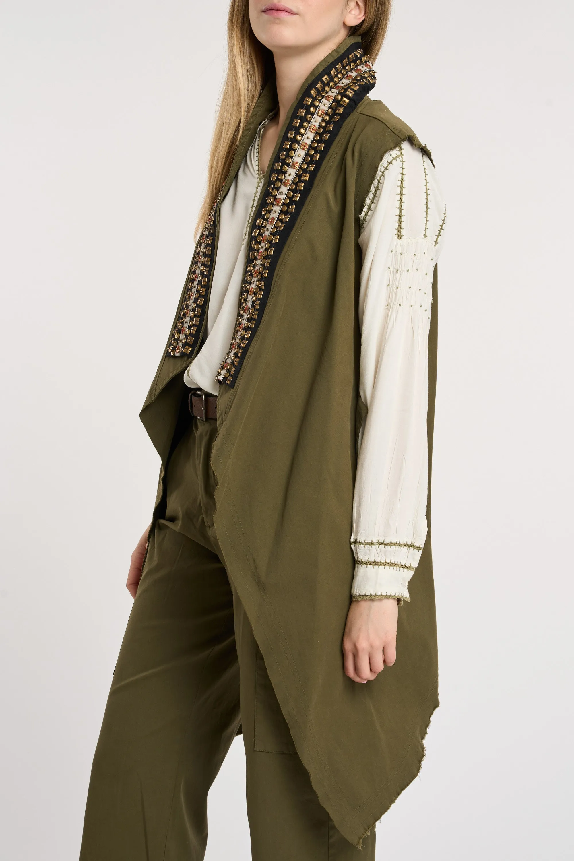 NINA MARS Gilet Lungo con applicazioni 5609