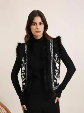 Noah Knitted Gilet - Black