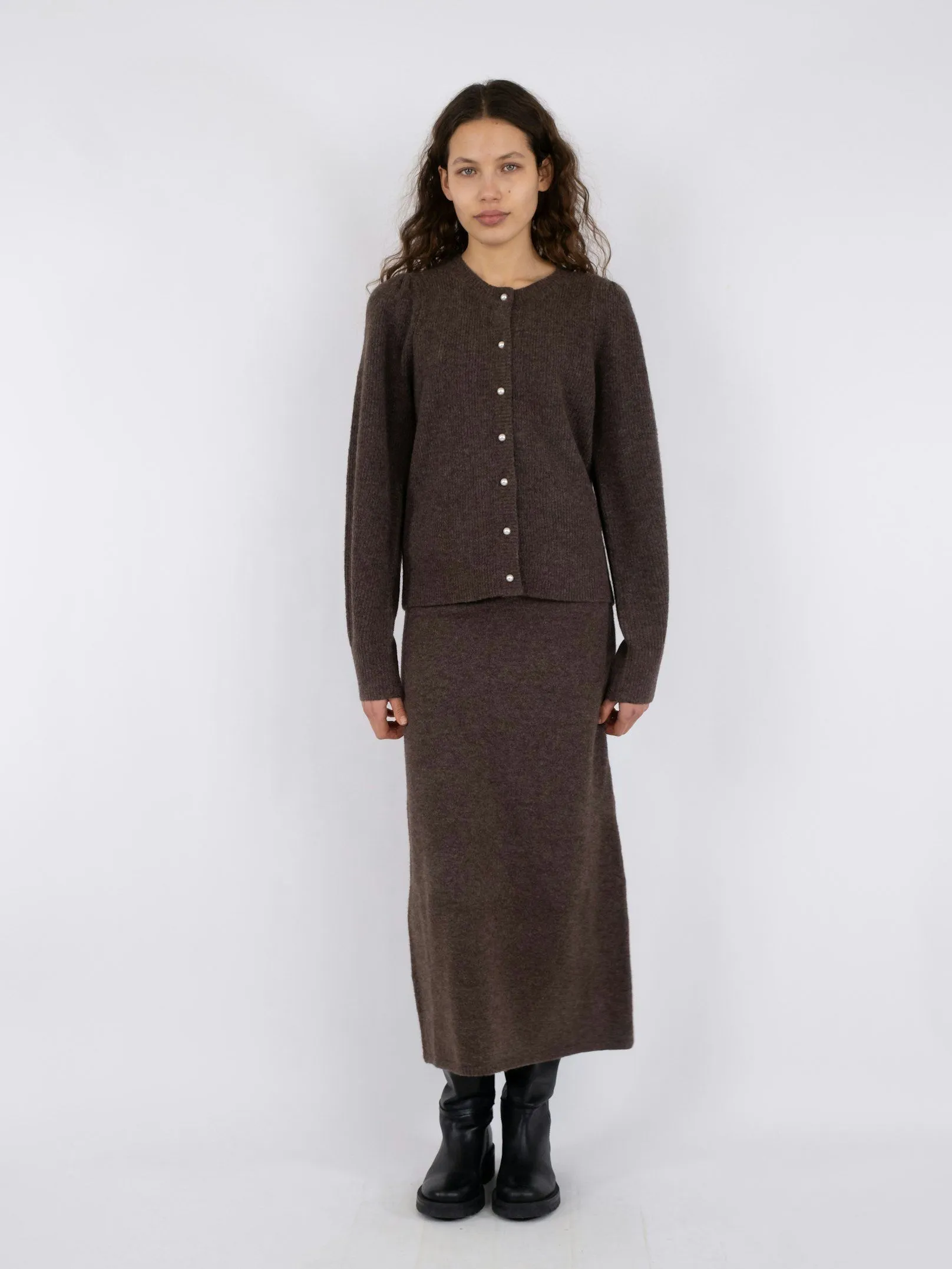 Nuna Knit Cardigan - Brown Melange