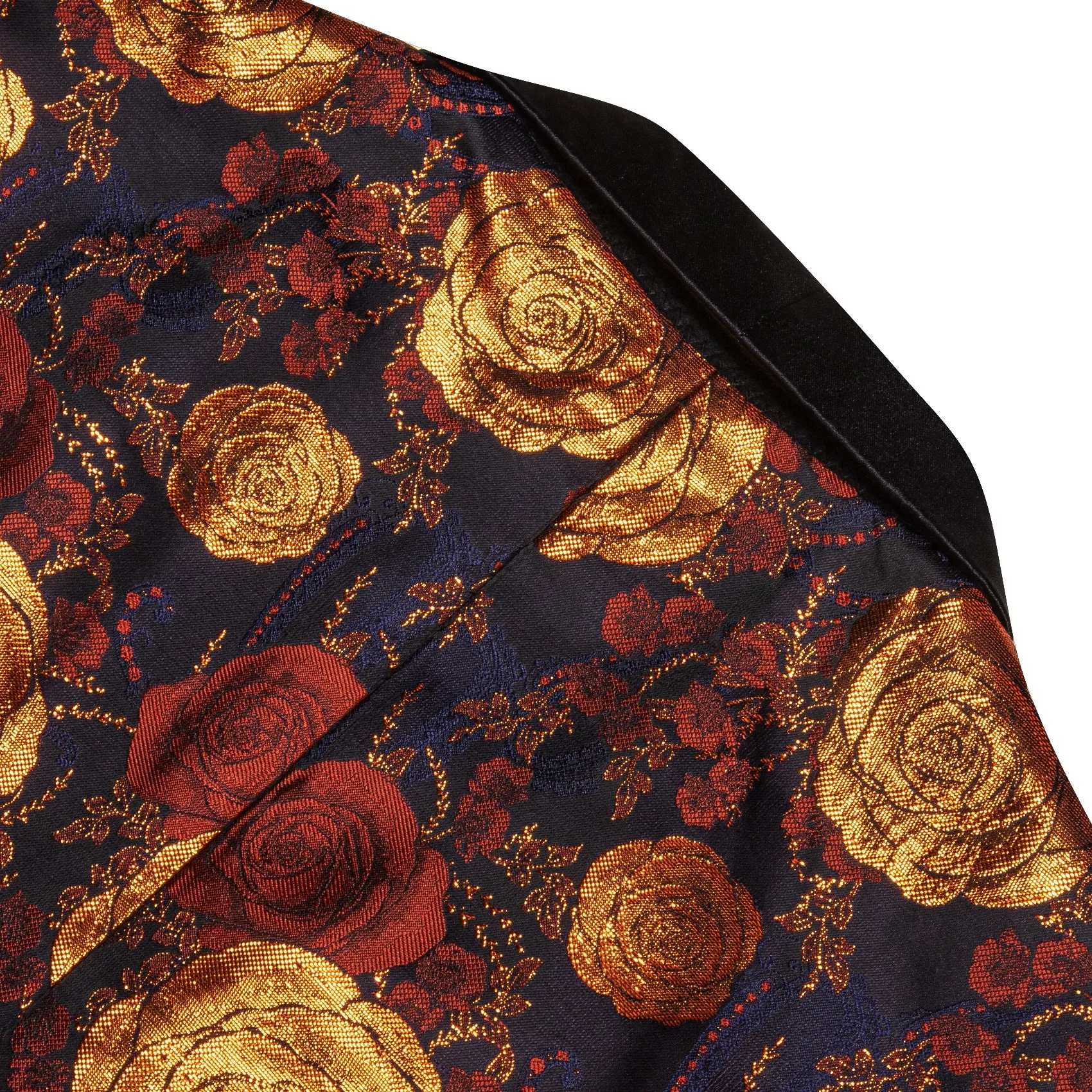 Orange Navy Floral Rose Men's Suit for Party