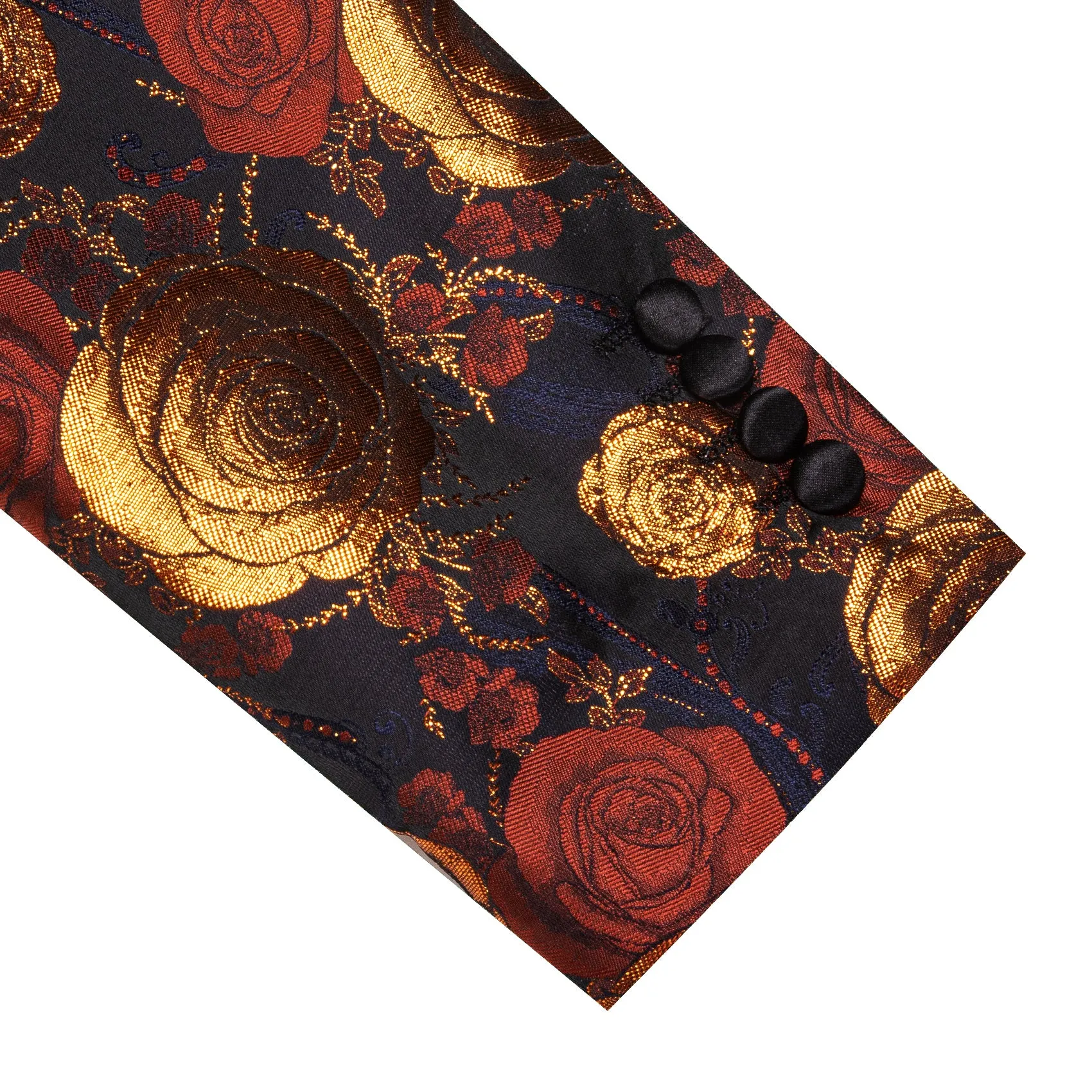 Orange Navy Floral Rose Men's Suit for Party