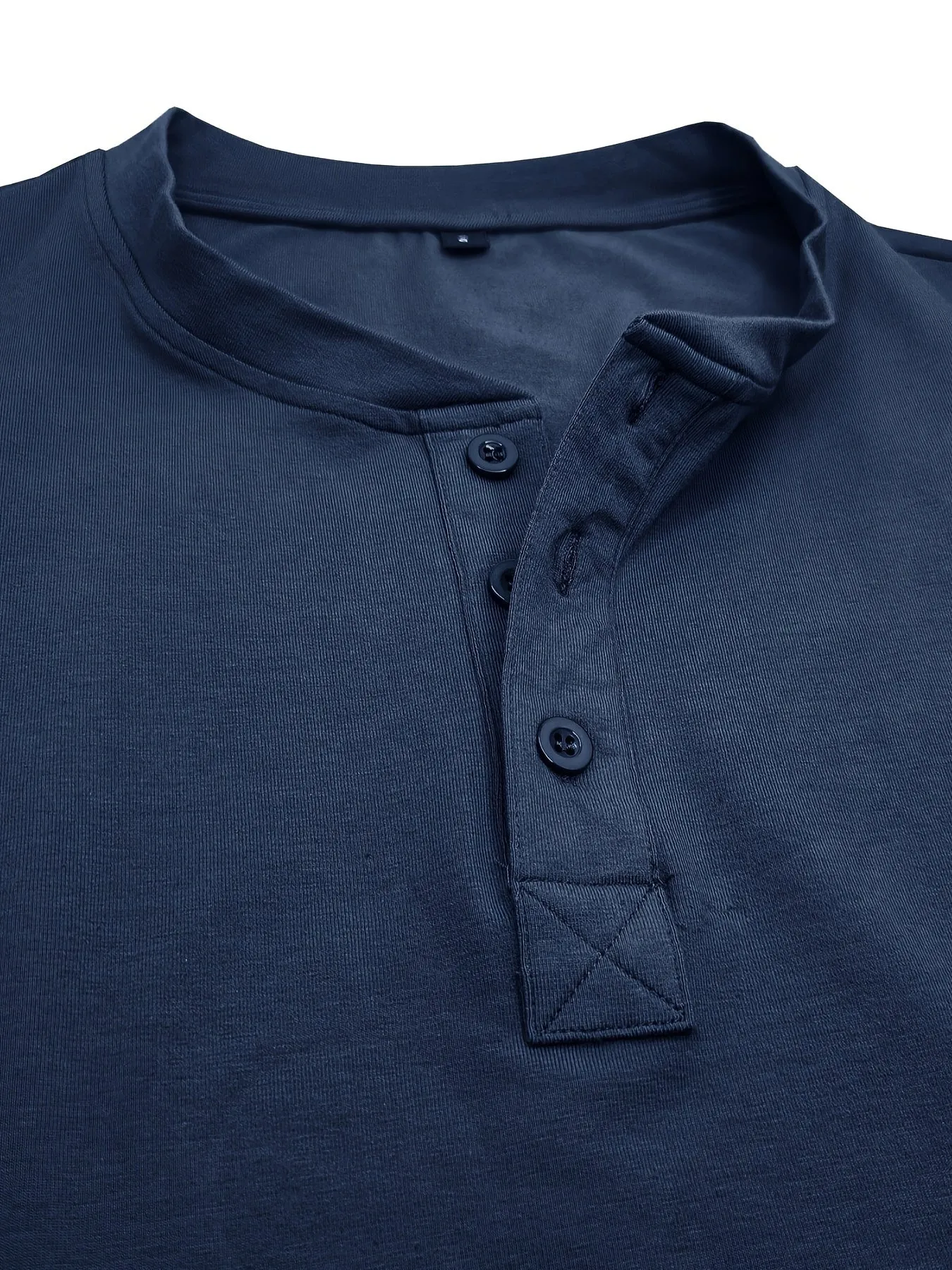 OudHeer - Heren Lange Mouw Casual Henley Shirt met Knopdetail