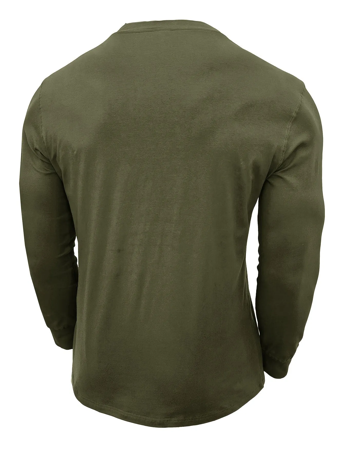 OudHeer - Heren Lange Mouw Casual Henley Shirt met Knopdetail