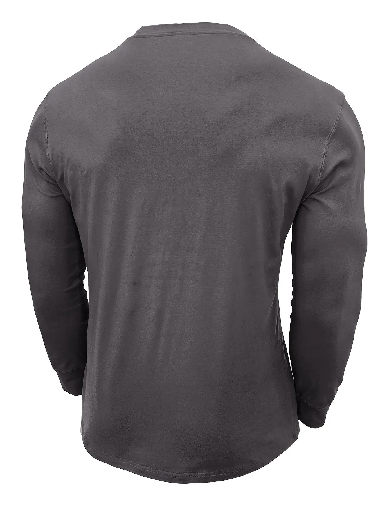 OudHeer - Heren Lange Mouw Casual Henley Shirt met Knopdetail