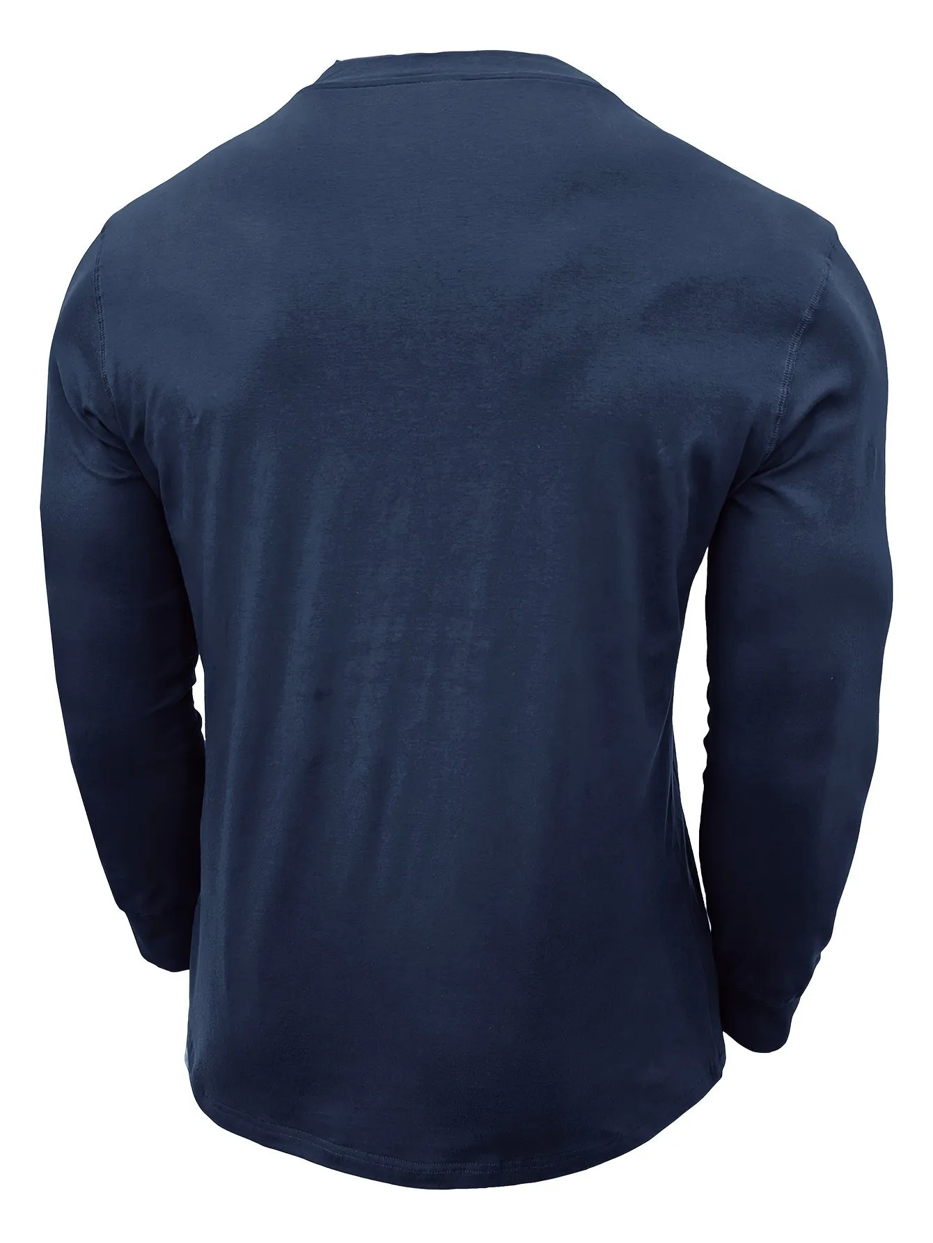 OudHeer - Heren Lange Mouw Casual Henley Shirt met Knopdetail