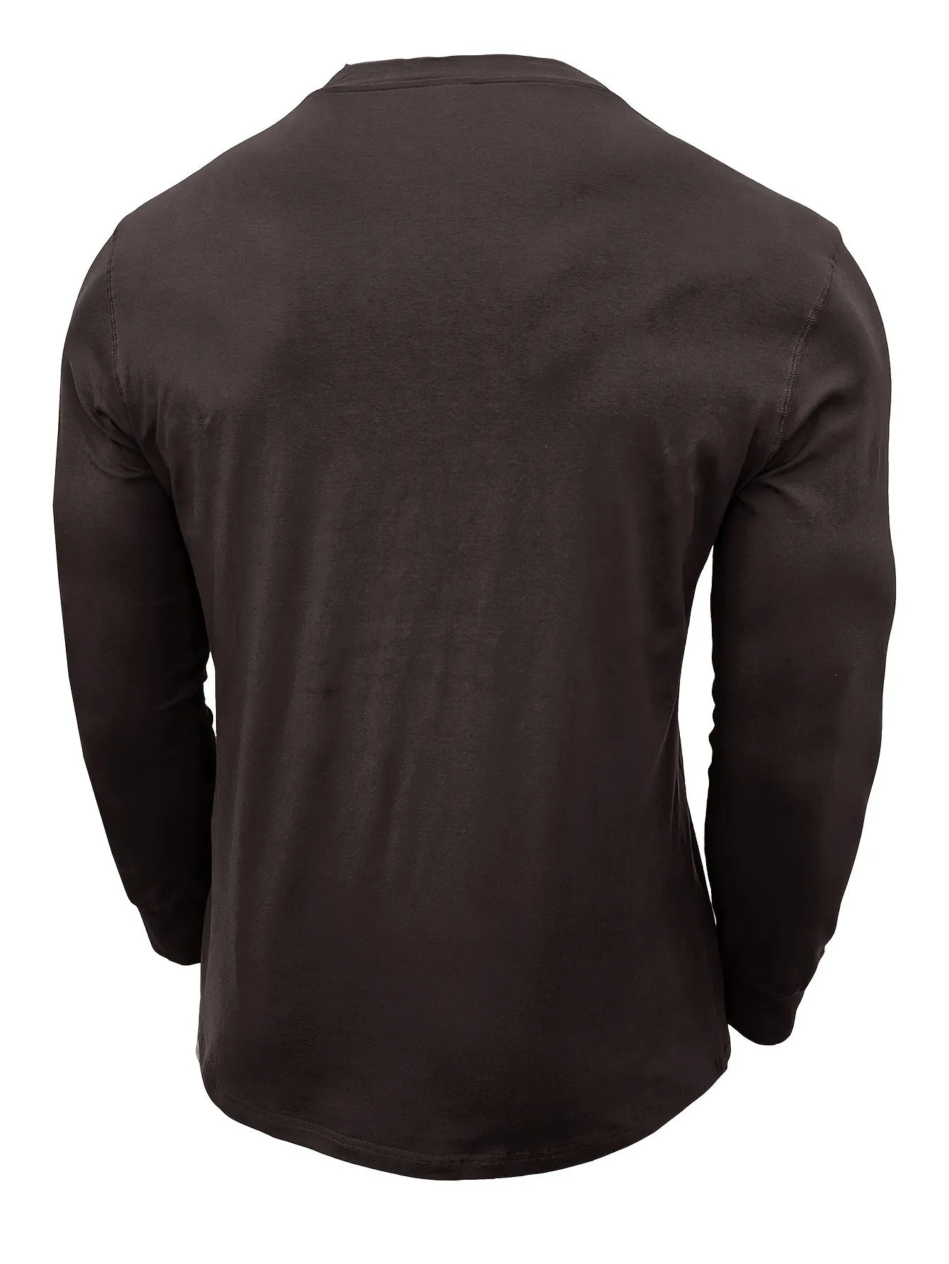 OudHeer - Heren Lange Mouw Casual Henley Shirt met Knopdetail