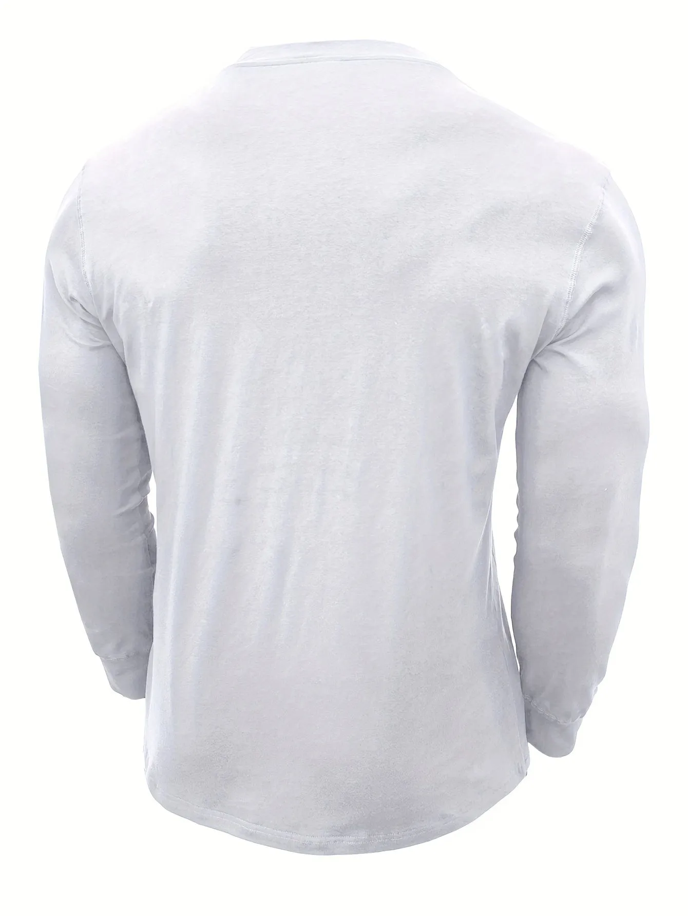 OudHeer - Heren Lange Mouw Casual Henley Shirt met Knopdetail