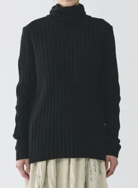 Pas de Calais Cashmere Lamb Ribbed Turtleneck Pullover