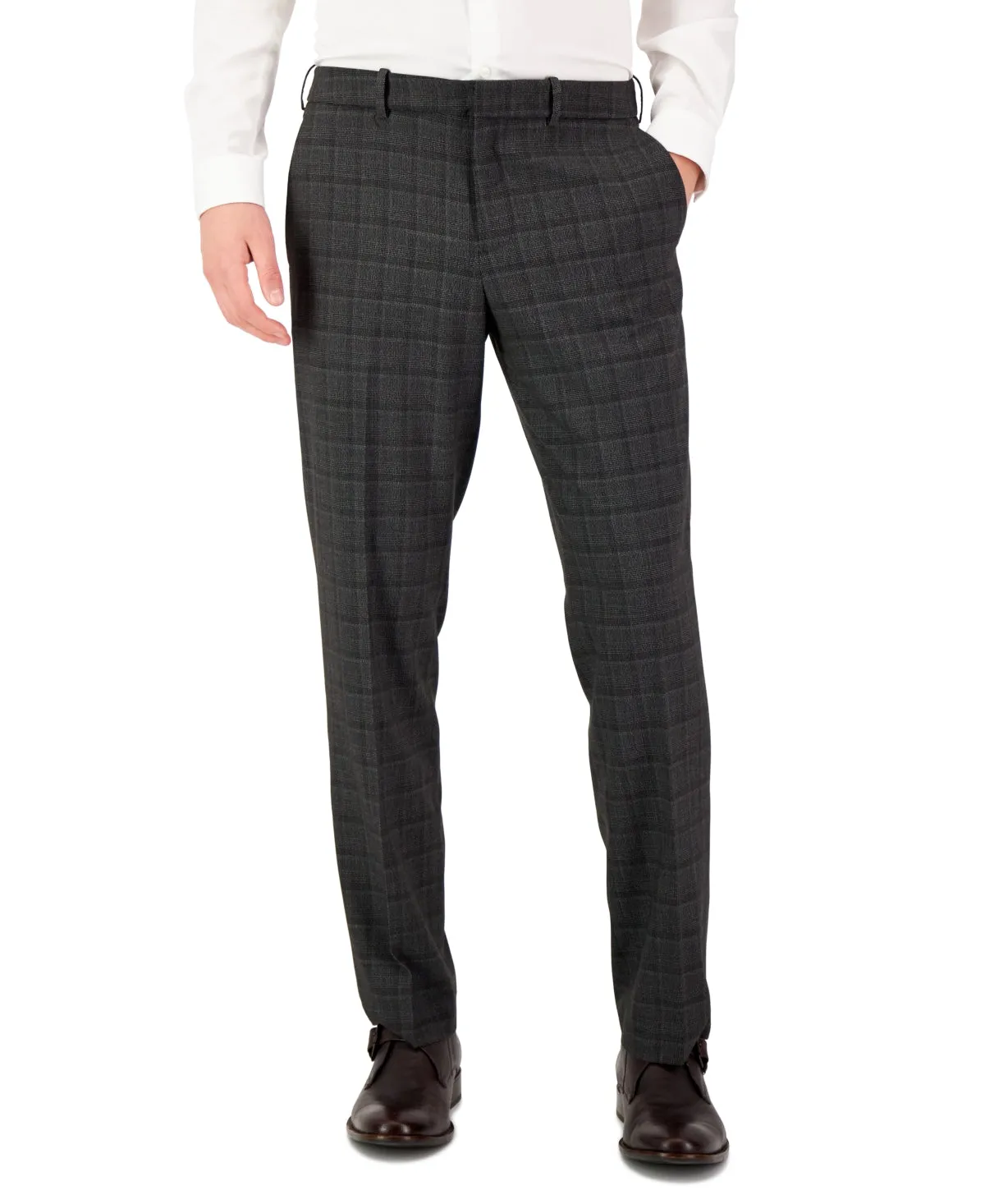 Perry Ellis Portfolio Mens Modern Fit Dress Pants Charcoal 40 x 30