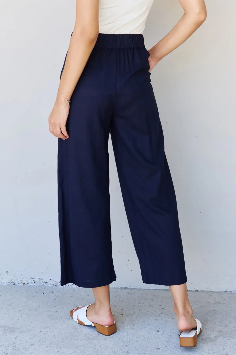 Pleated Detail Pants in Dark Navy