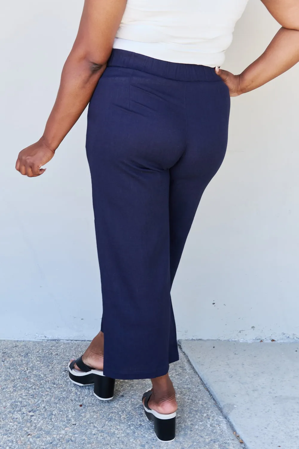 Pleated Detail Pants in Dark Navy